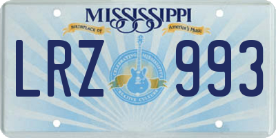 MS license plate LRZ993
