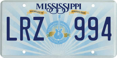 MS license plate LRZ994