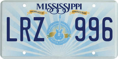 MS license plate LRZ996