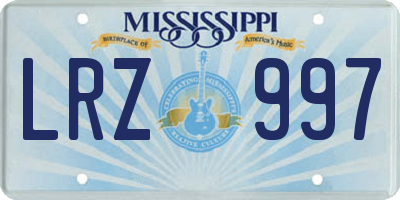 MS license plate LRZ997