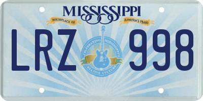 MS license plate LRZ998