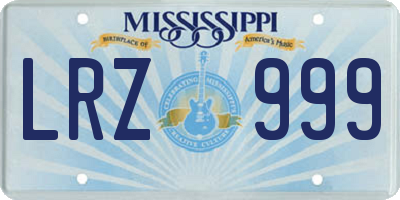 MS license plate LRZ999
