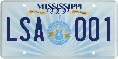 MS license plate LSA001