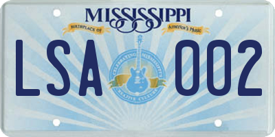MS license plate LSA002