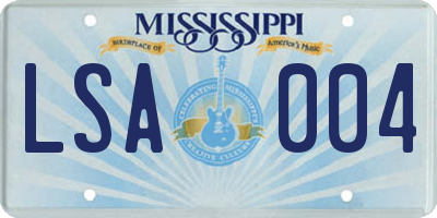 MS license plate LSA004