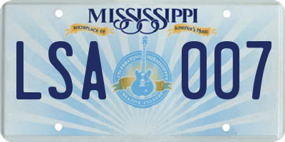 MS license plate LSA007