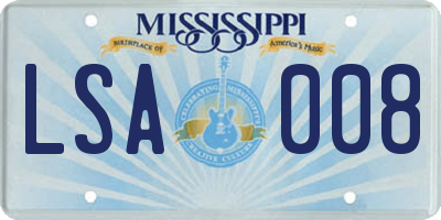 MS license plate LSA008