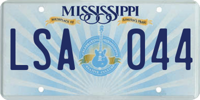 MS license plate LSA044