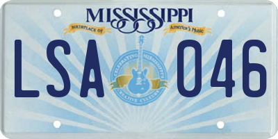 MS license plate LSA046