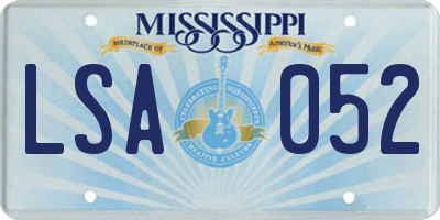 MS license plate LSA052