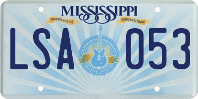 MS license plate LSA053