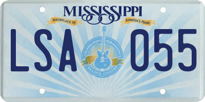 MS license plate LSA055