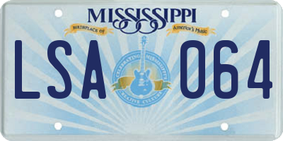 MS license plate LSA064