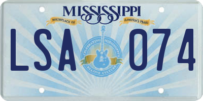 MS license plate LSA074