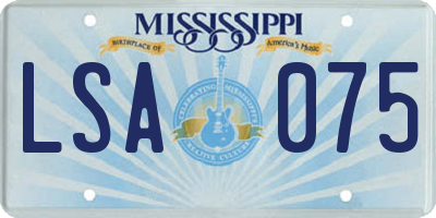 MS license plate LSA075