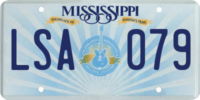 MS license plate LSA079