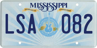 MS license plate LSA082