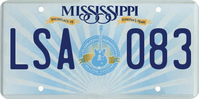 MS license plate LSA083