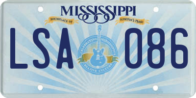 MS license plate LSA086