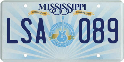MS license plate LSA089