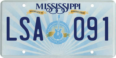 MS license plate LSA091