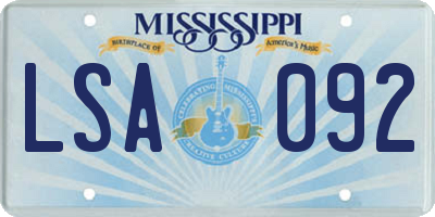 MS license plate LSA092