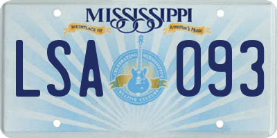 MS license plate LSA093