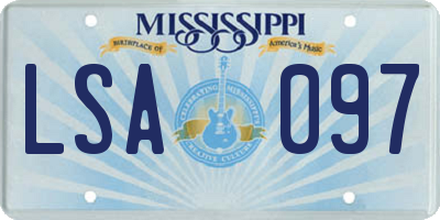 MS license plate LSA097
