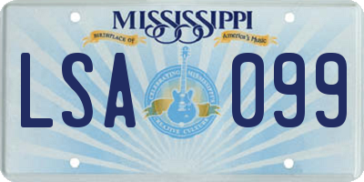 MS license plate LSA099