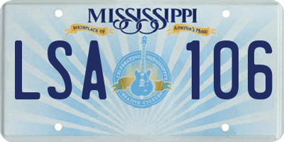 MS license plate LSA106