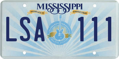 MS license plate LSA111