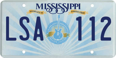MS license plate LSA112