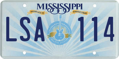 MS license plate LSA114