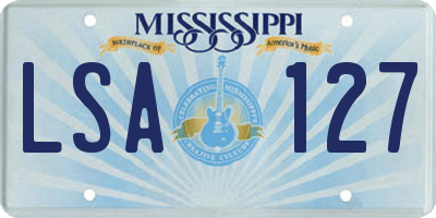 MS license plate LSA127