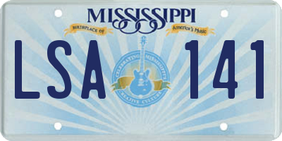 MS license plate LSA141