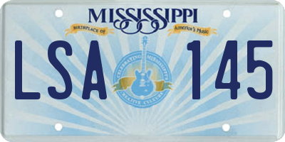MS license plate LSA145