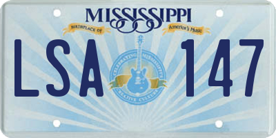 MS license plate LSA147