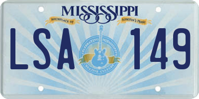 MS license plate LSA149