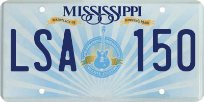 MS license plate LSA150