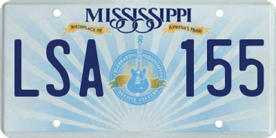 MS license plate LSA155