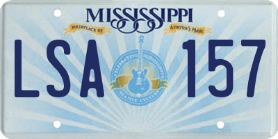 MS license plate LSA157
