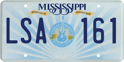 MS license plate LSA161