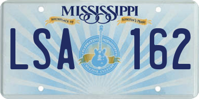 MS license plate LSA162
