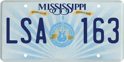 MS license plate LSA163