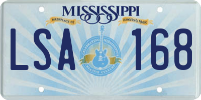MS license plate LSA168