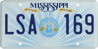 MS license plate LSA169