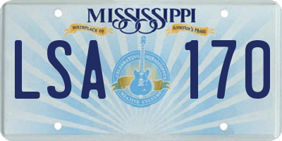 MS license plate LSA170