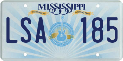 MS license plate LSA185