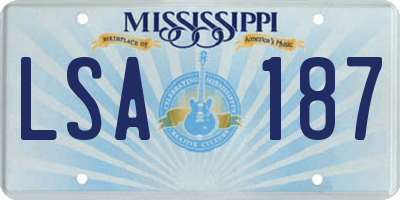 MS license plate LSA187
