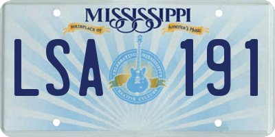 MS license plate LSA191